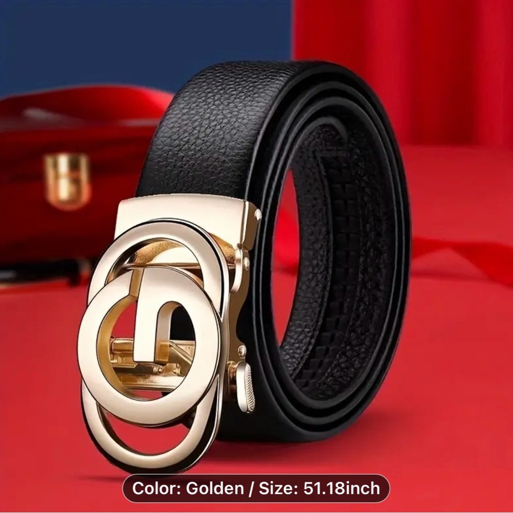 Men’s Black belt with gold Buckle